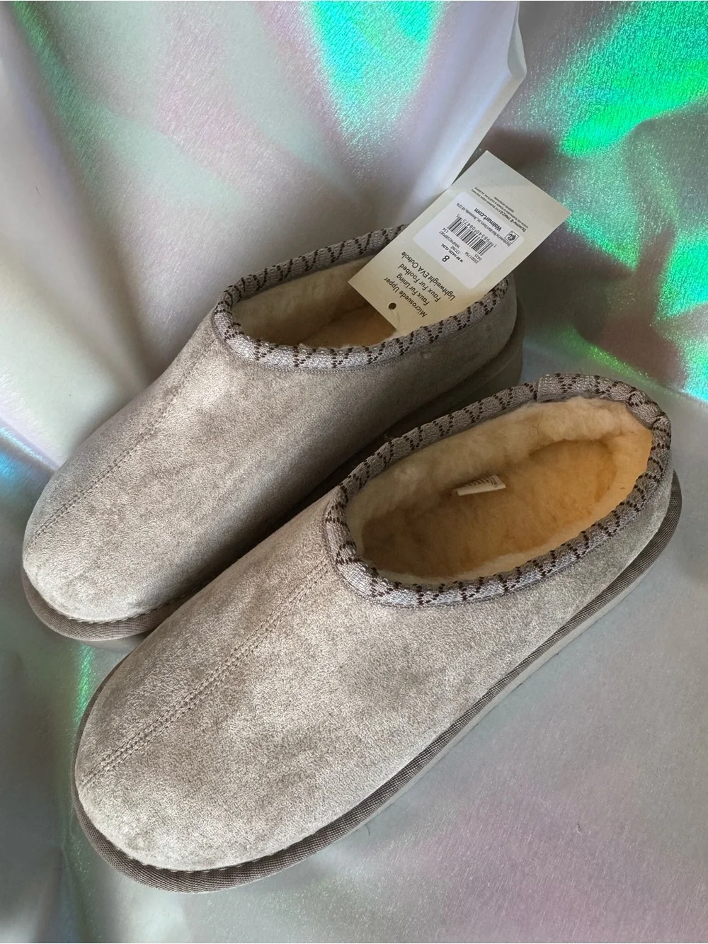 Pawz Women's Hazel Platform Clog Slippers with Faux Fur Lining Size 8 NWT